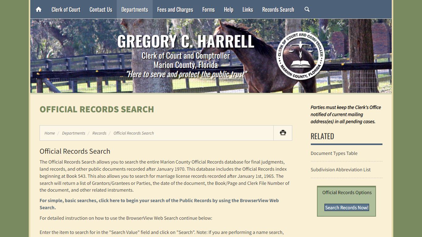 Official Records Search - Marion County Clerk